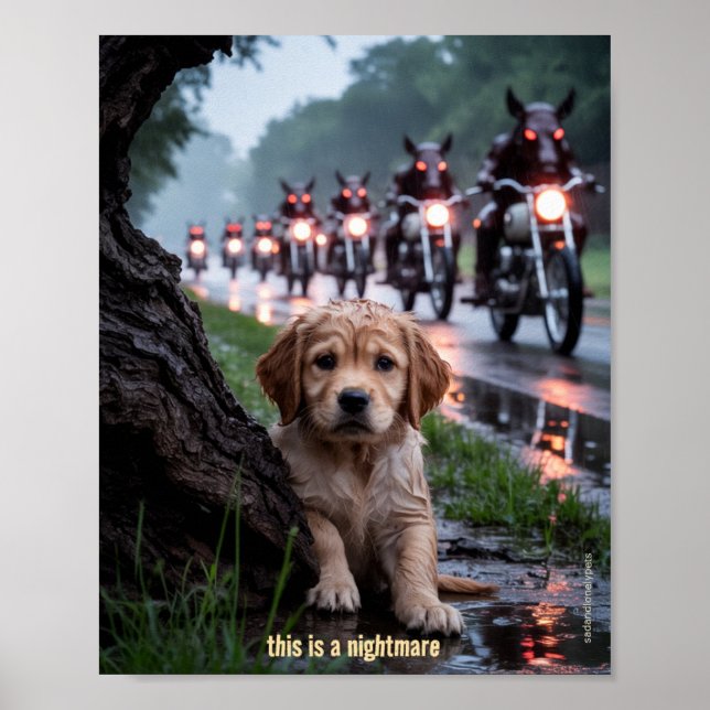 Sad & Lonely Pets Poster Print: Nightmare (Front)