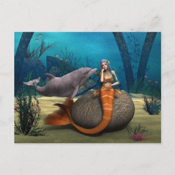 Sad Mermaid Postcard by YourFantasyWorld at Zazzle