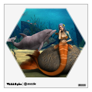 Sad Mermaid Wall Sticker
