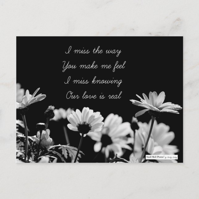 Sad Missing You Broken Love Poem Postcard (Front)