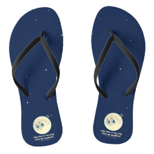 Sad Moon Flip Flops
