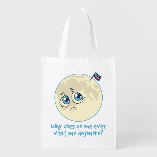 Sad Moon Grocery Bag (Front)