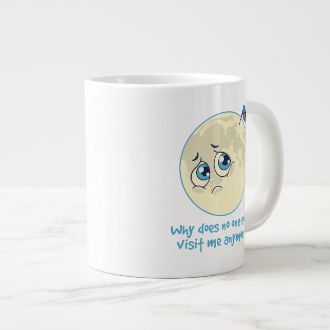 Sad Moon Large Coffee Mug (Front Right)