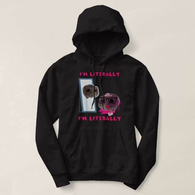 Sad Mouse Meme Funny Hamster Hoodie (Design Front)