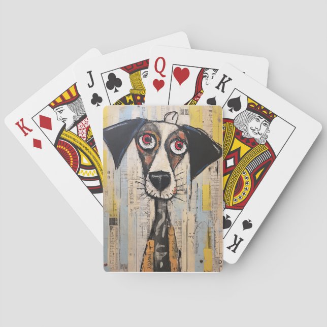 Sad Mutt Large Eyes Painted  Poker Cards (Back)