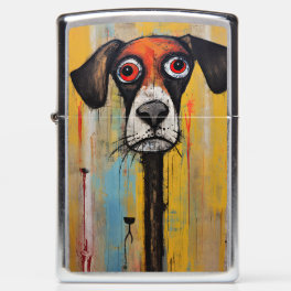 Sad Mutt Large Eyes Painted Zippo Lighter