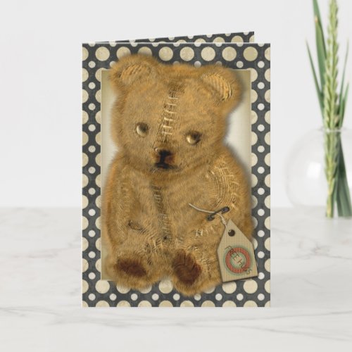 Sad Old Vintage Teddy Bear Greetings Cards