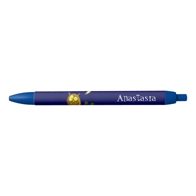 Sad owl with tear and moon missing you cartoon pen (Front)