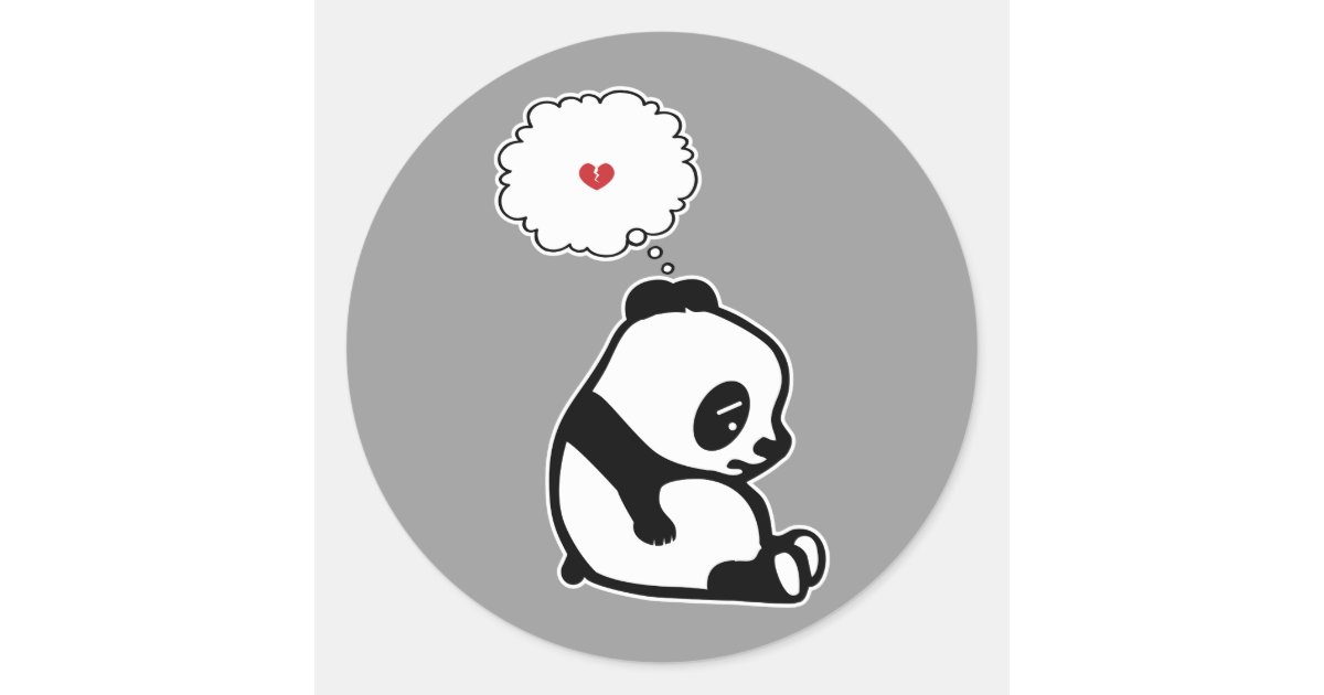 Sad Panda Sticker Sad Panda Classic Round Sticker | Zazzle