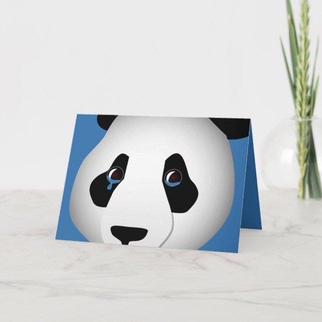 Sad Panda Greeting Card (Front)