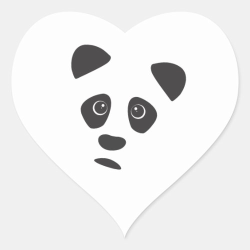 Sad Panda Heart Sticker
