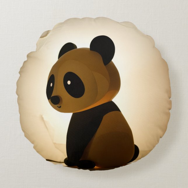 Sad Panda Round Pillow (Front)