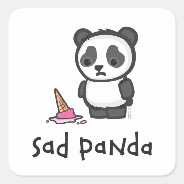 Sad Panda Sticker Sad Panda sticker | Zazzle