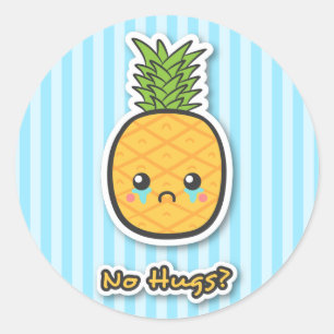 Sad Pineapple that gets no hugs Classic Round Sticker
