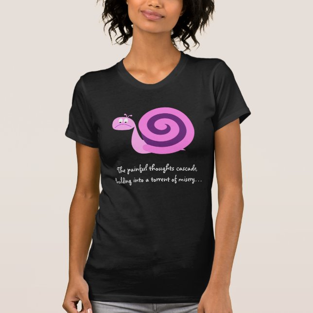 Sad Pink & Purple Snail: Torrent of Misery T-Shirt (Front)