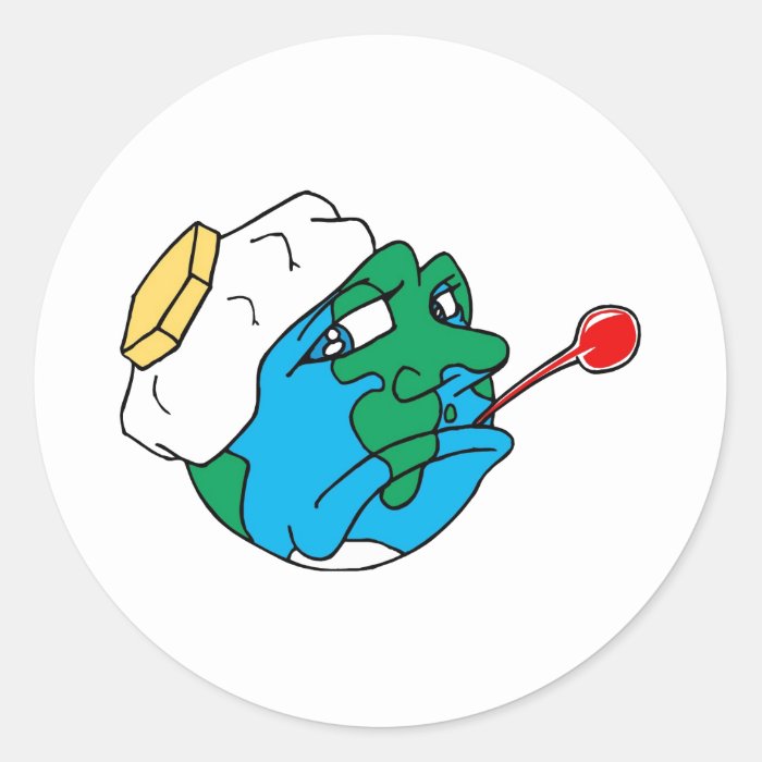 Sad planet round stickers