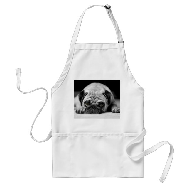 Sad Pug Adult Apron (Front)