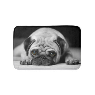Sad Pug Bathroom Mat