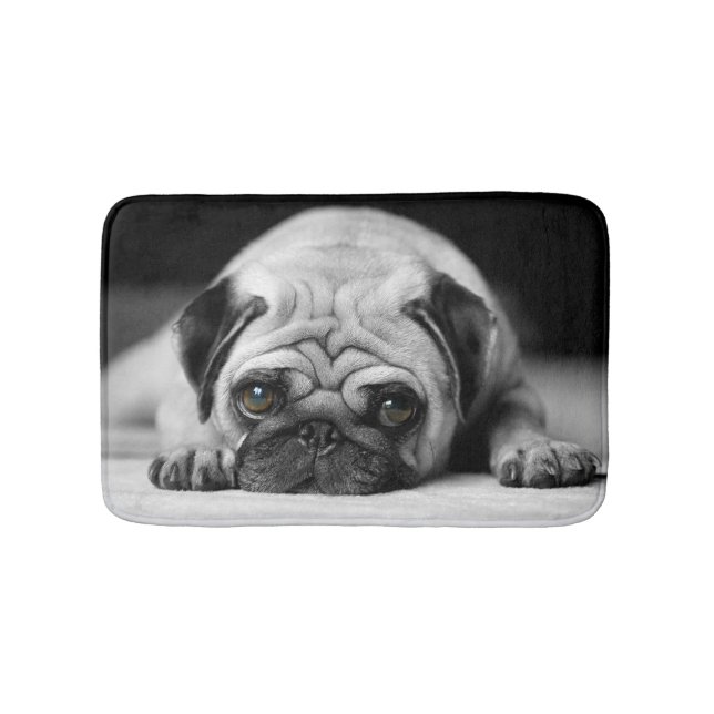 Sad Pug Bathroom Mat (Front)