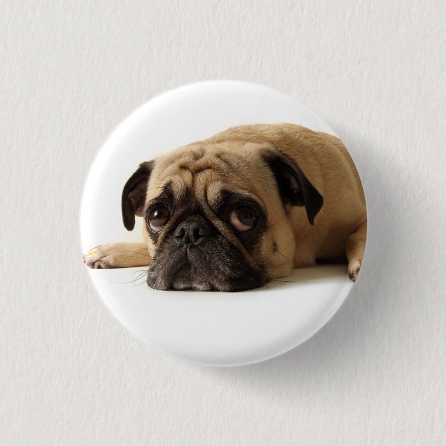 Sad Pug Button (Front)