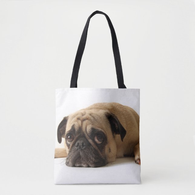 Sad Pug Tote Bag (Front)