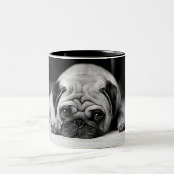 Sad Pug Two-tone Coffee Mug by Wilderzoo at Zazzle