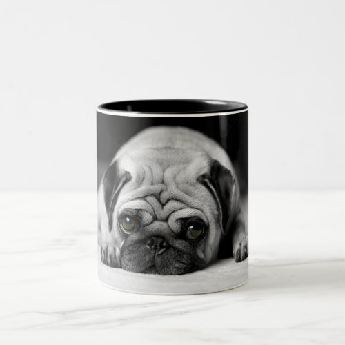 Sad Pug Two_Tone Coffee Mug