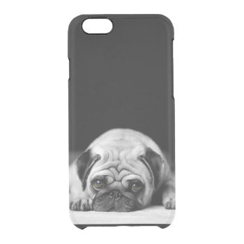 Sad Pug Clear Iphone 6/6s Case by Wilderzoo at Zazzle