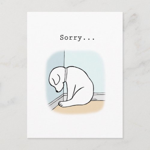 Sad Puppy I am sorry apologies forgive me Postcard