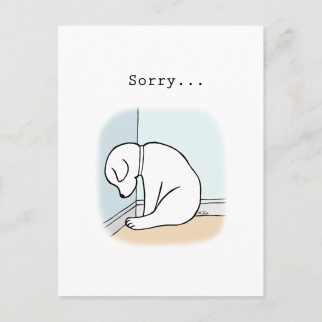 Sad Puppy I am sorry apologies forgive me Postcard (Front)