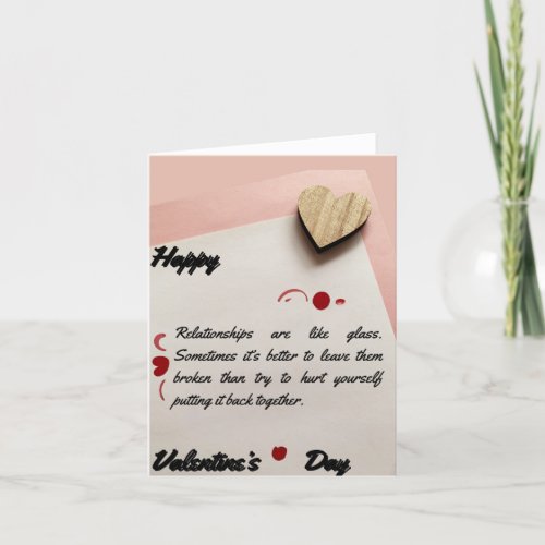 Sad Quote Valentines Day Folded Holiday Card