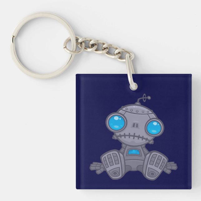 Sad Robot Keychain (Front)