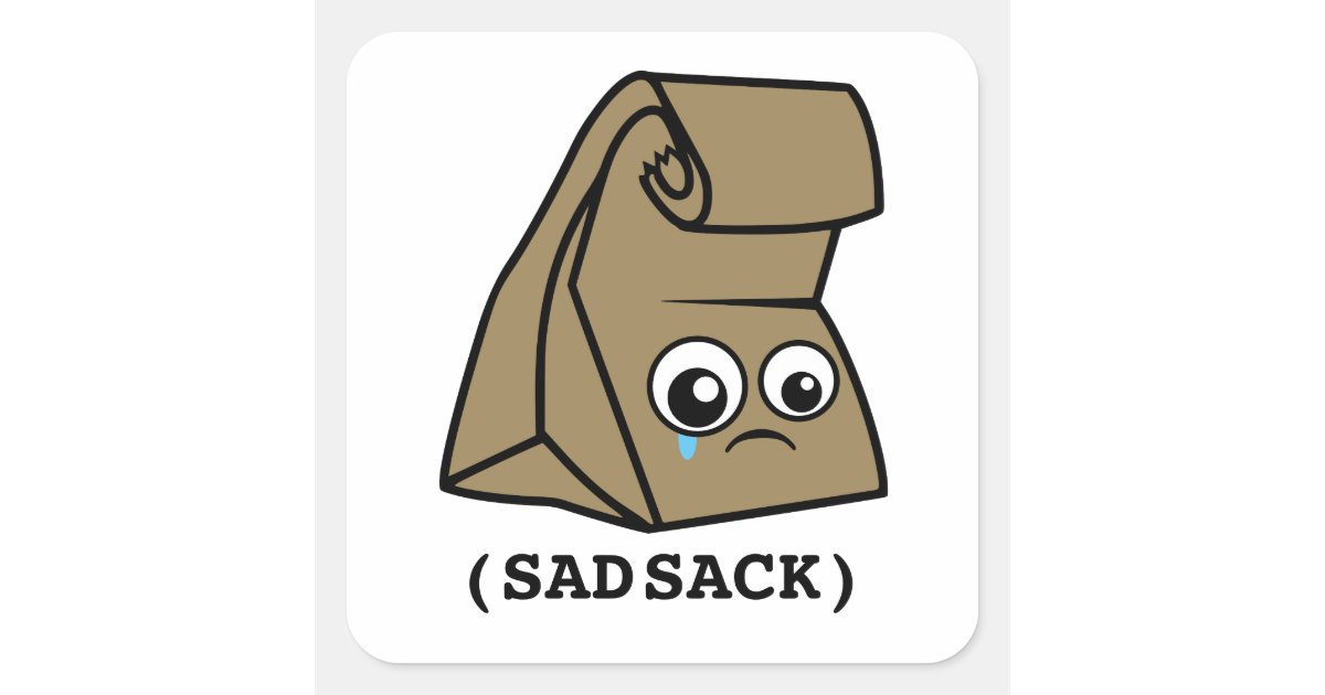 Sad Sack Square Sticker | Zazzle