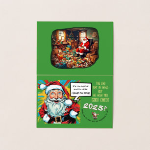 Sad Santa Brings Cheer Foil Card