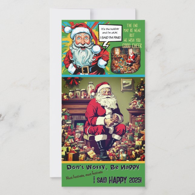 Sad Santa Festivates (from 1 person) Flat Card (Front)