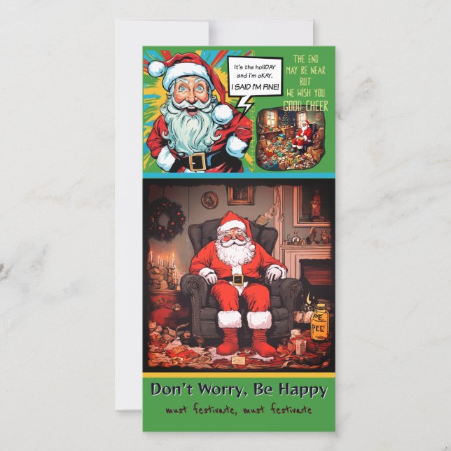 Sad Santa Festivates (from 2 or more) Flat Card (Front)