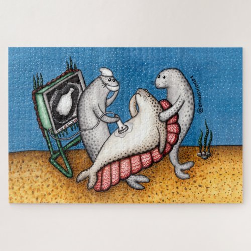 Sad Seal Doctor Earth Day Jigsaw Puzzle