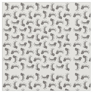 Sad sketchy monster hand drawn illustration motif  fabric
