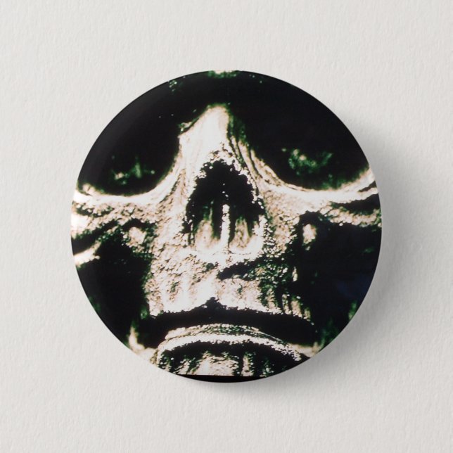Sad Skull Pinback Button (Front)
