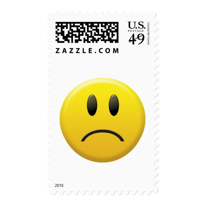 Sad Smiley Face Postage Stamps