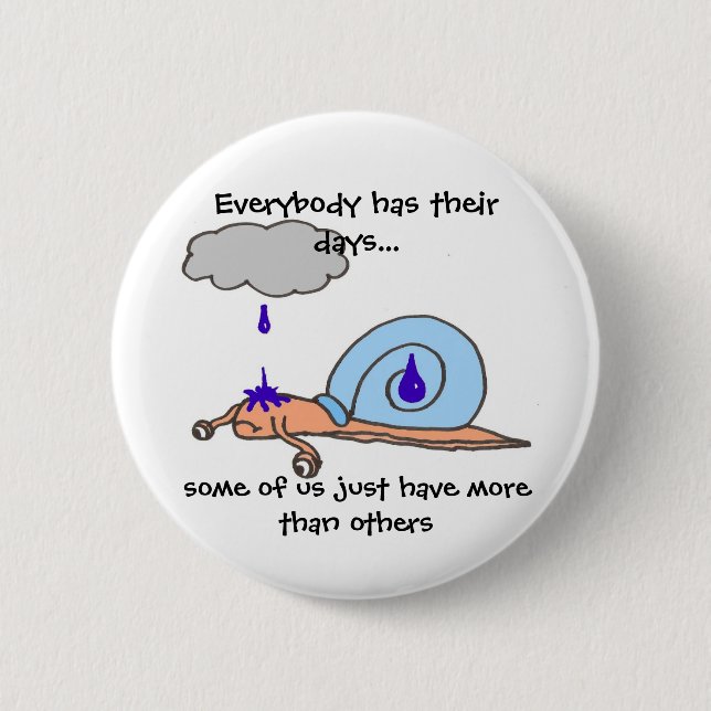 Sad Snail Pinback Button (Front)