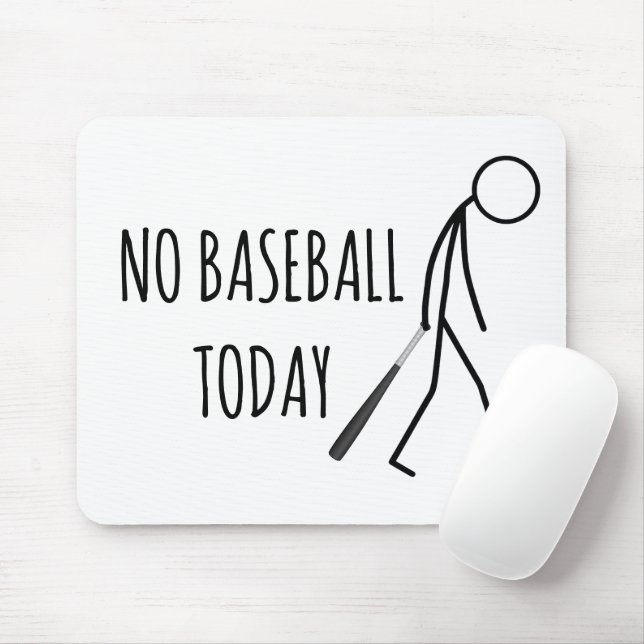 Sad Stickman with Baseball Bat Mouse Pad (With Mouse)