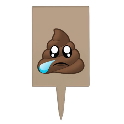 Sad Tear Poop Emoji Cake Topper