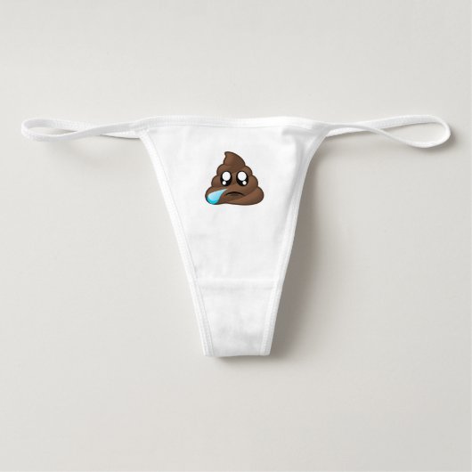 Sad Tear Poop Emoji Thong (Front)