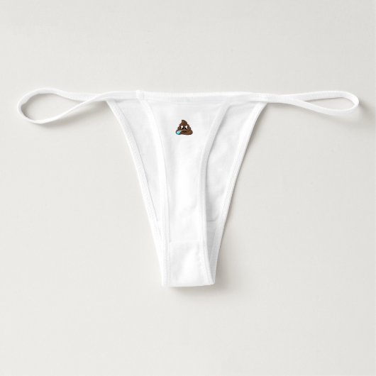 Sad Tear Poop Emoji Thong (Back)