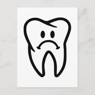 Sad tooth face postcard