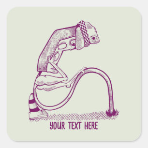 Sad traffic light  square sticker