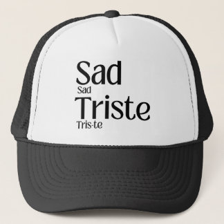 Sad Triste Educational Learn Vocabulary Flashcard Trucker Hat