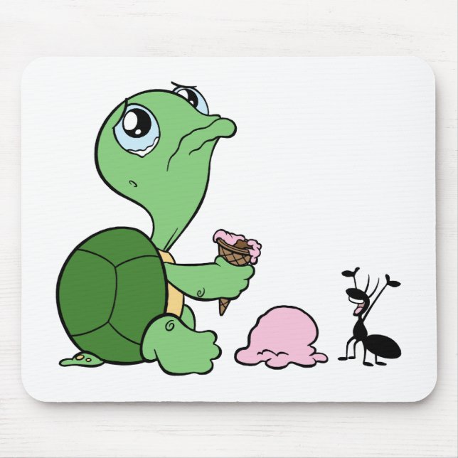 Sad Turtle Happy Ant Mouse Pad (Front)