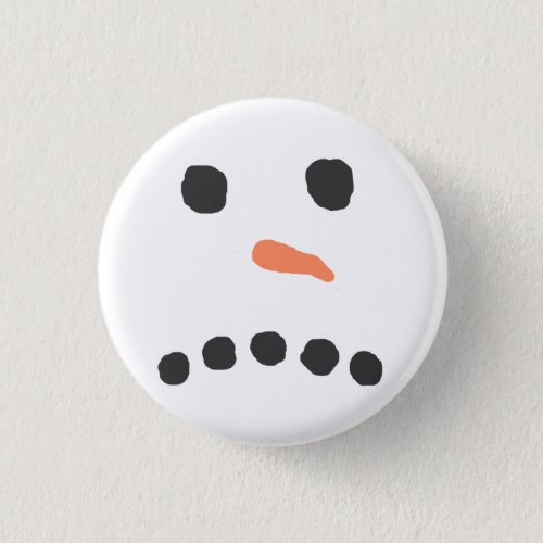 Sad Unhappy Snowman Face Bah Humbug Pinback Button